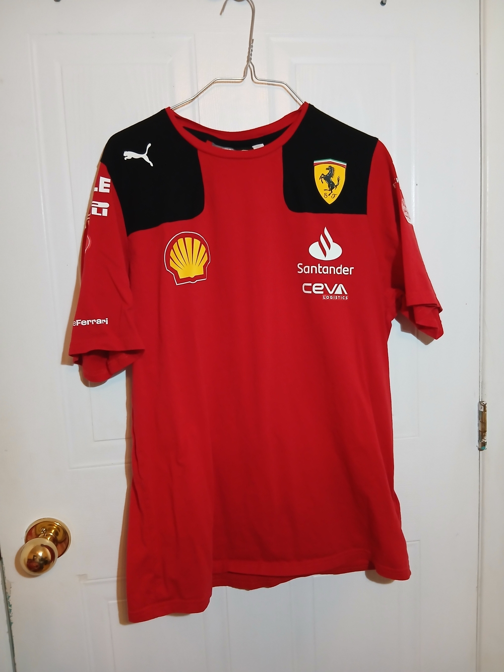 Puma Red and Black Ferrari Team Short Sleeve Shirt